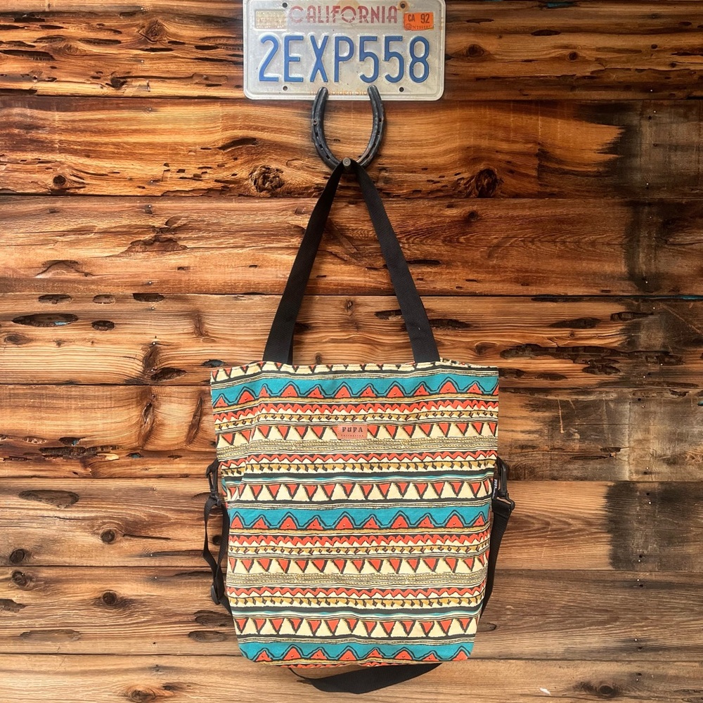 FUFA | Large Tribal Pattern Tote Bag W/ Crossbody Strap
